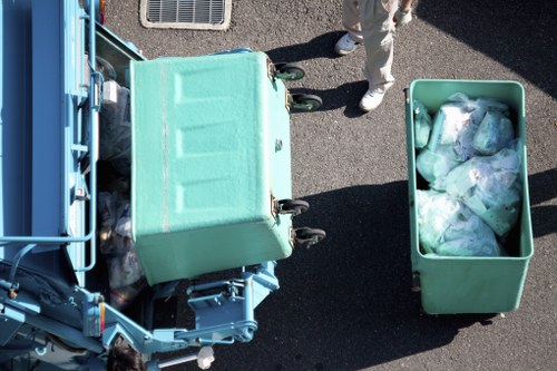 Professional waste clearance team managing debris