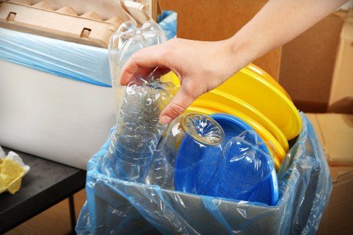 Various items being cleared from a living room